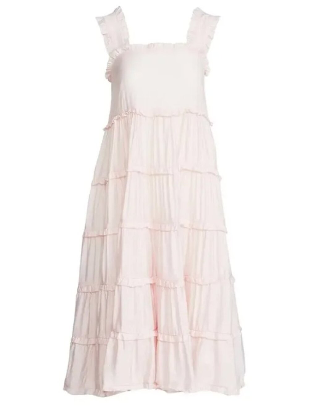 Sister Jane Tiered Organza Midi Dress XL Pink